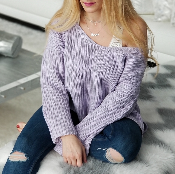 Lilac Factor Oversized Sweater Top - Picture 2 of 5